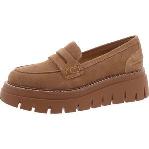 J/Slides Womens Tyler Tan Suede Chunky Slip On Loafers Shoes NWT